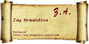 Zay Armandina névjegykártya